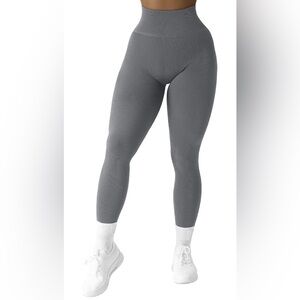SUUKSESS Ribbed Seamless Leggings - Size Small | Color: Grey